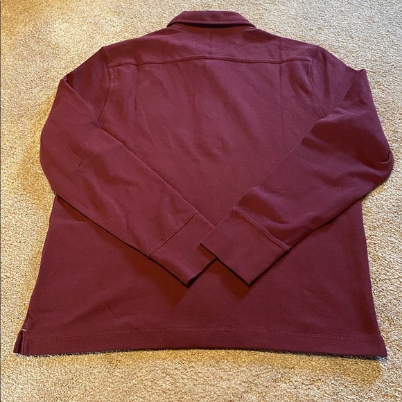 Banana Republic Waffle Knit L/S Polo Cherry Jam Fall 2024 Medium NWOT - Picture 11 of 12